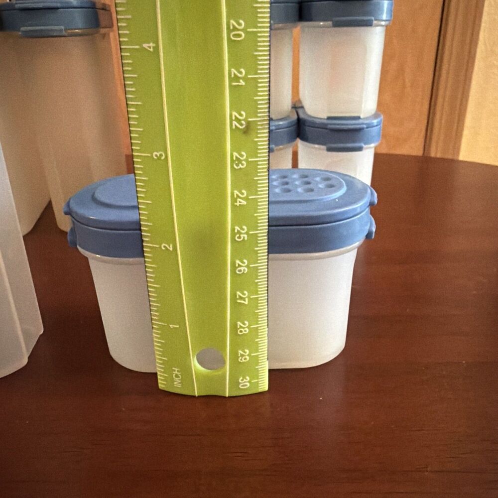 Tupperware Vintage Classic Blue Modular Mates Spice Shaker Containers Set of 20! - Picture 6 of 13